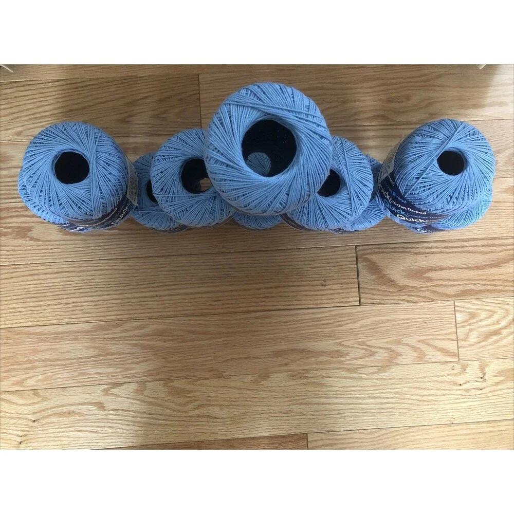 Vintage Empress Quick Crochet Thread, Blue, size 3, lot of 10 (100 yds each) USA - Picture 5 of 5